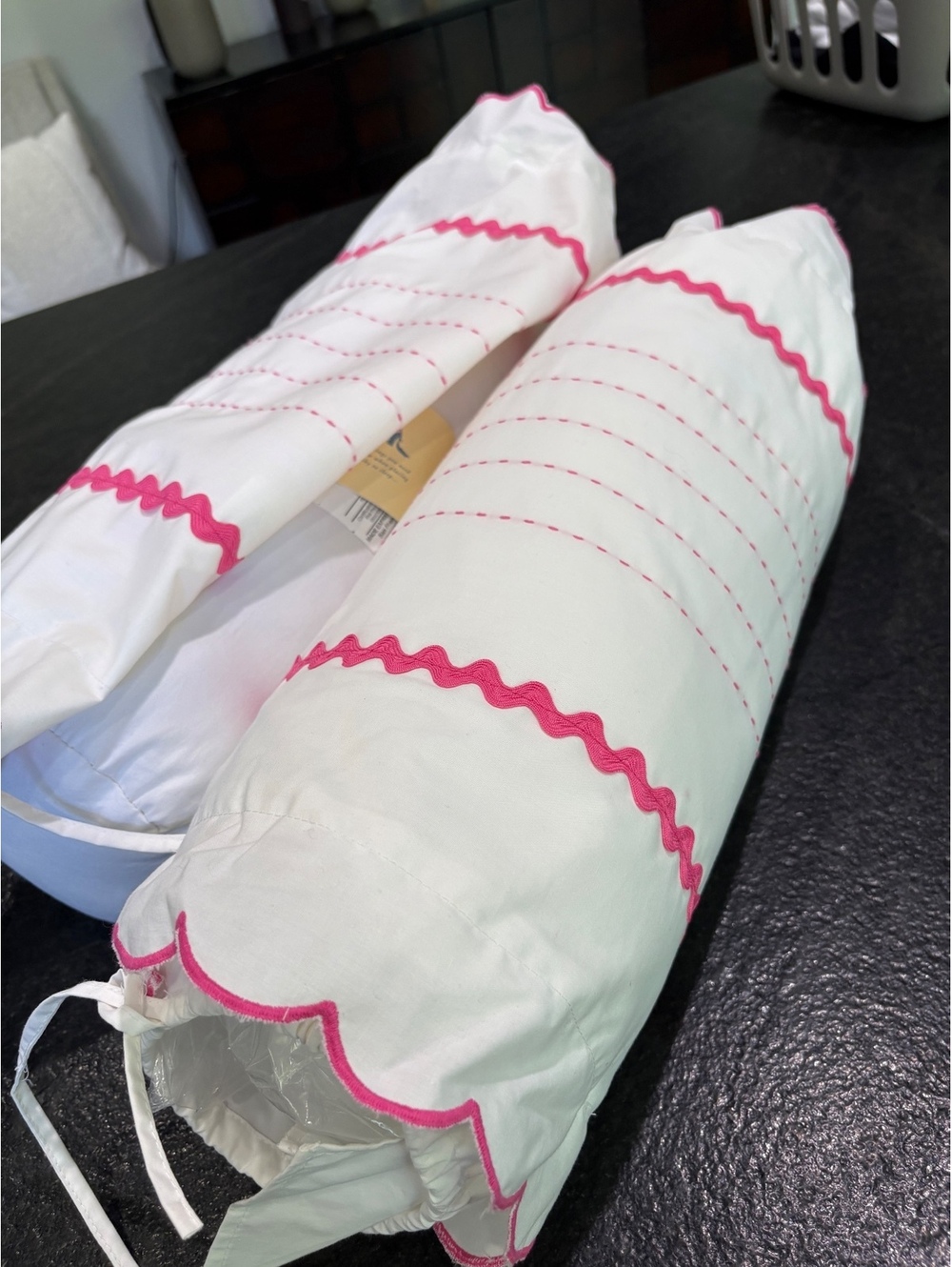 Pottery Barn Kids Ric-Rac Bedding Lumbar Bolster Pillows (Set of 2)